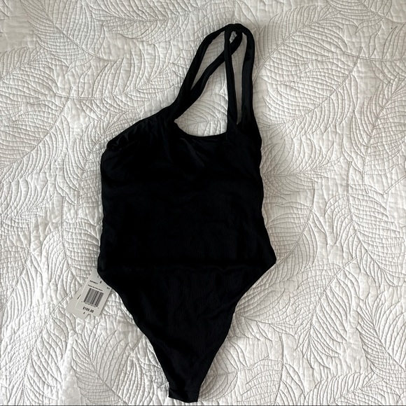 L*space Black Ribbed Phoebe One Piece Swimsuit or Bodysuit Size 6 NWT. - Picture 6 of 8